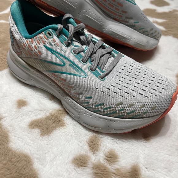 Brooks Glycerin 20 running shoes size 7.5 grey/green/orange - Picture 7 of 10